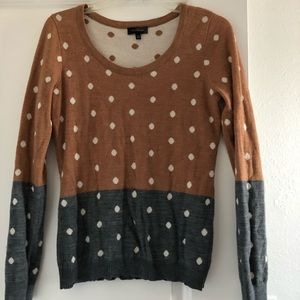 Long sleeved polka dot sweater